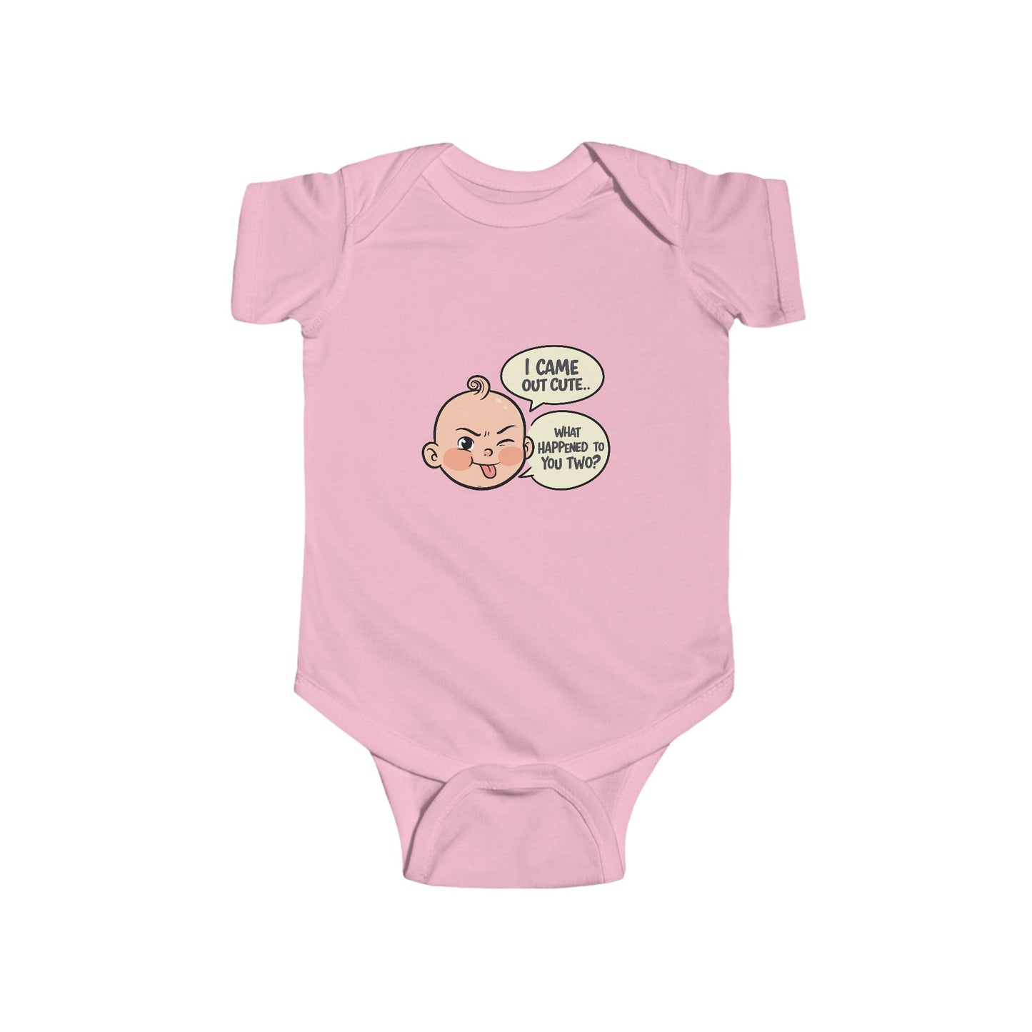 Cute Baby Bodysuit - I Came Out Cute Speech Bubble Design