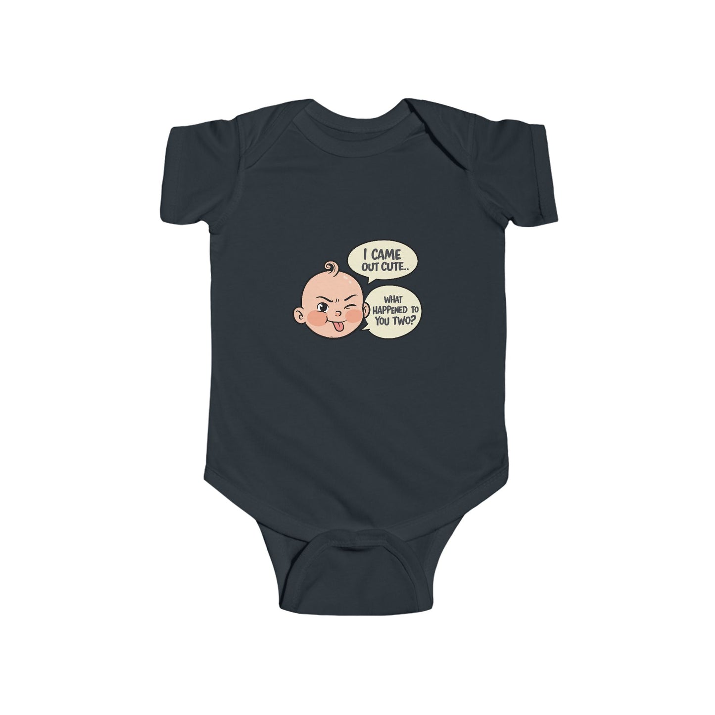 Cute Baby Bodysuit - I Came Out Cute Speech Bubble Design