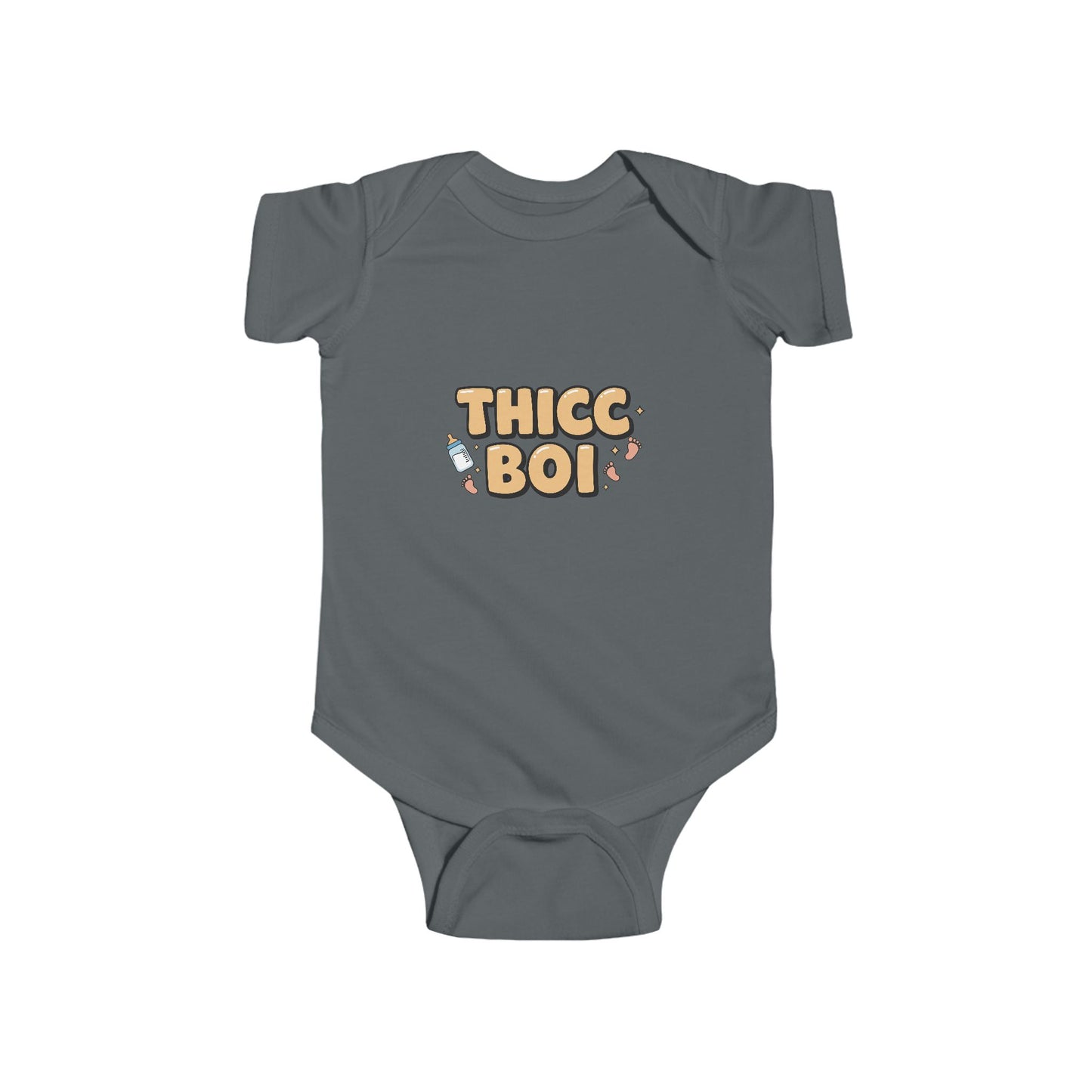 Cute 'Thicc Boi' Infant Bodysuit - Adorable Baby Fashion for New Parents