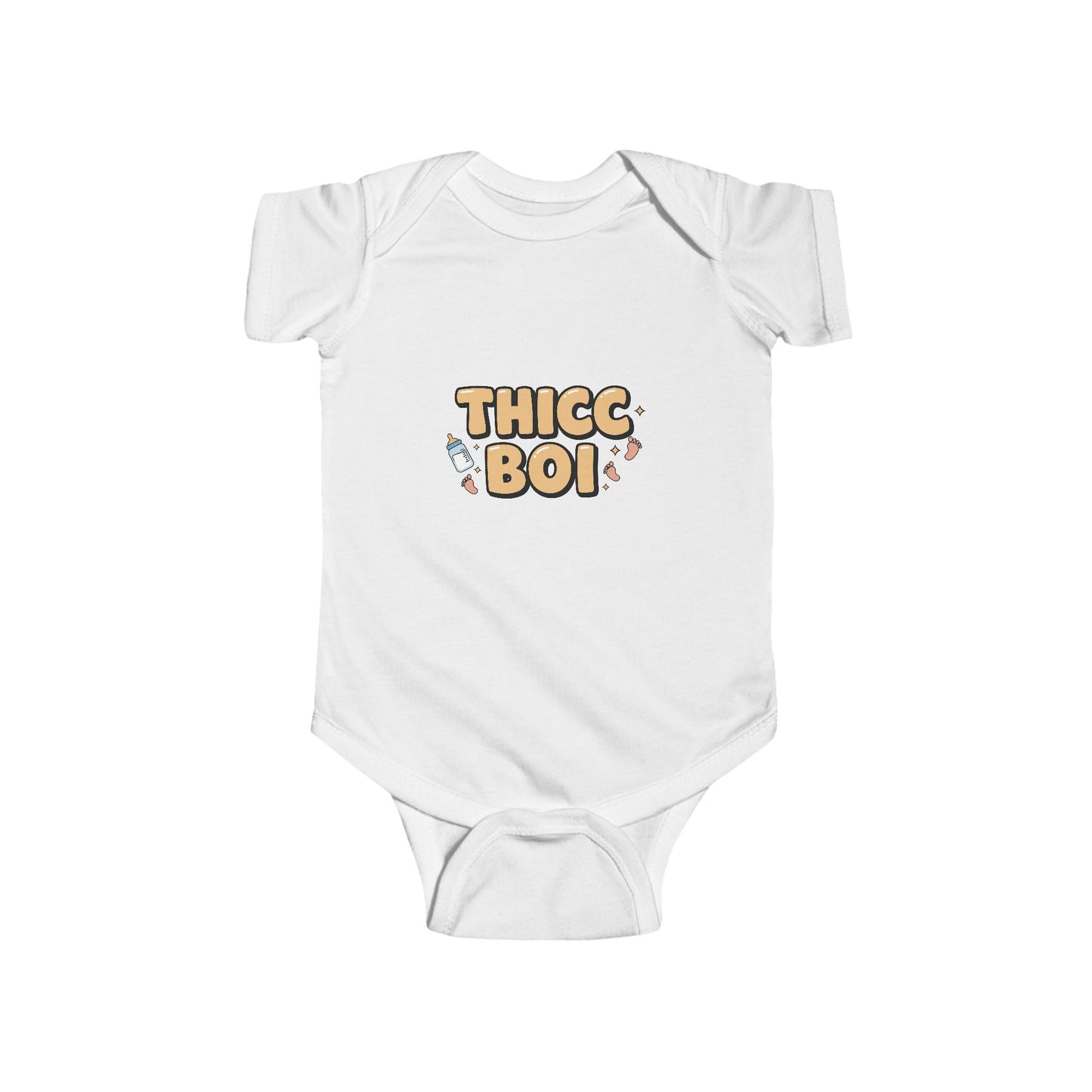 Cute 'Thicc Boi' Infant Bodysuit - Adorable Baby Fashion for New Parents