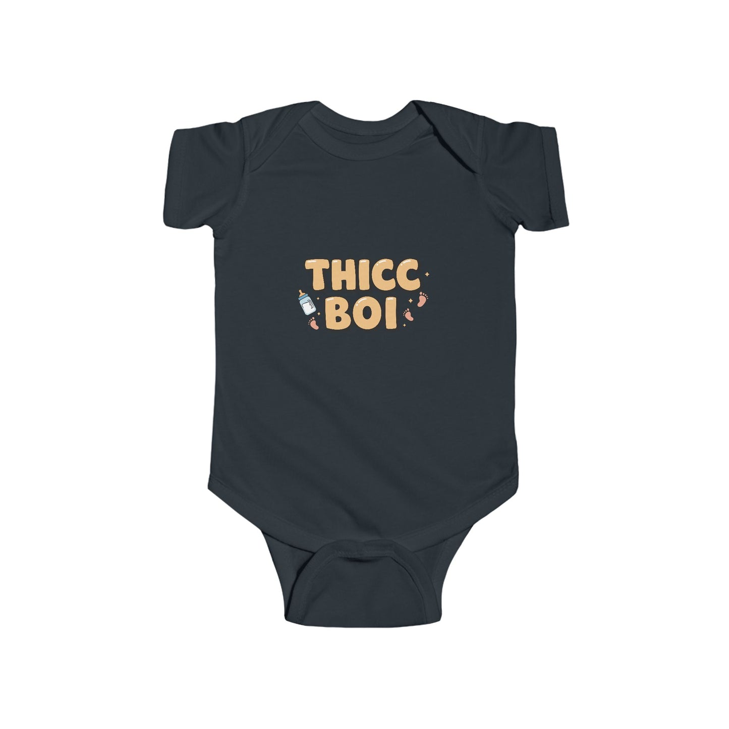 Cute 'Thicc Boi' Infant Bodysuit - Adorable Baby Fashion for New Parents