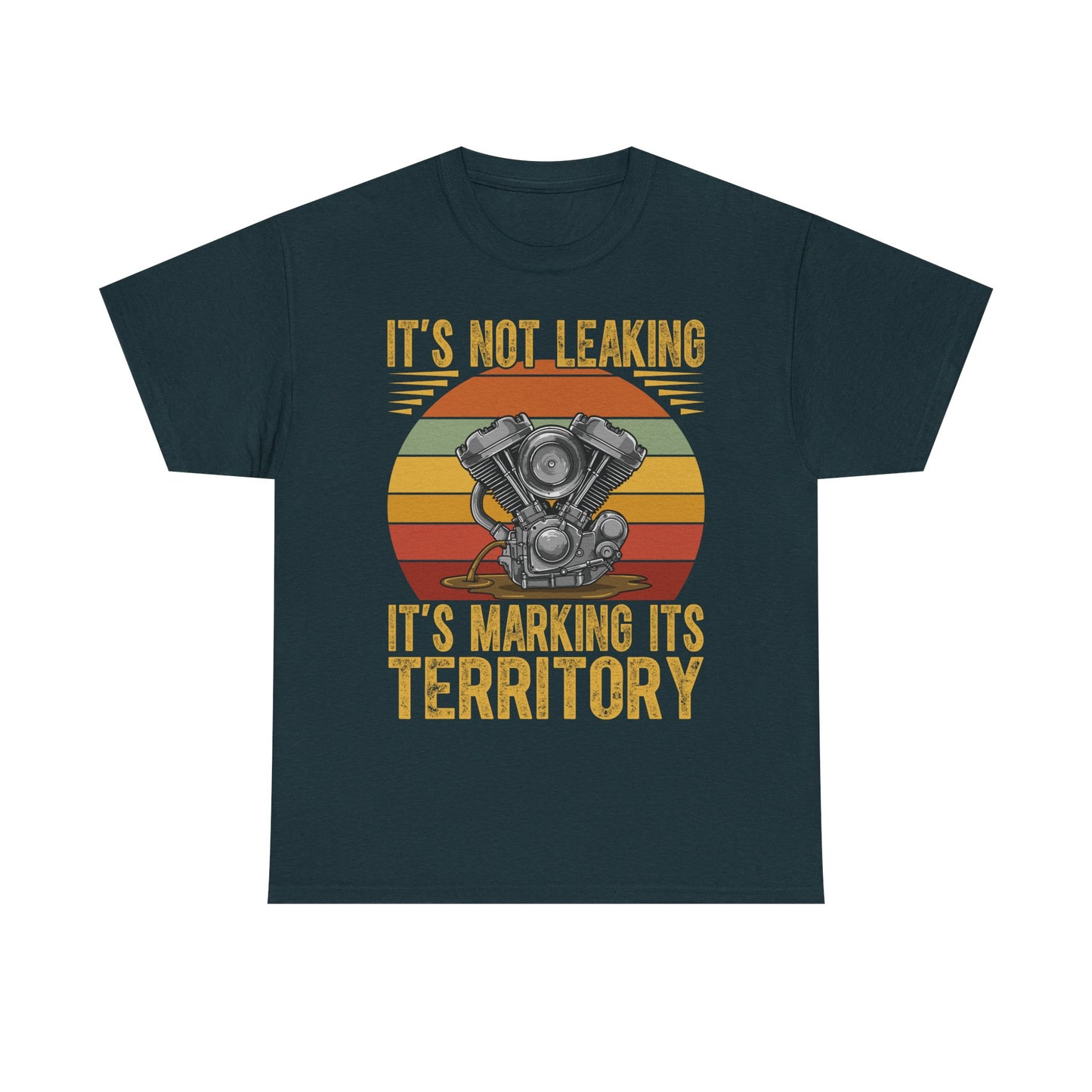 Vintage Motorcycle Enthusiast Unisex Heavy Cotton Tee - "It's Not Leaking, It's Marking Its Territory"