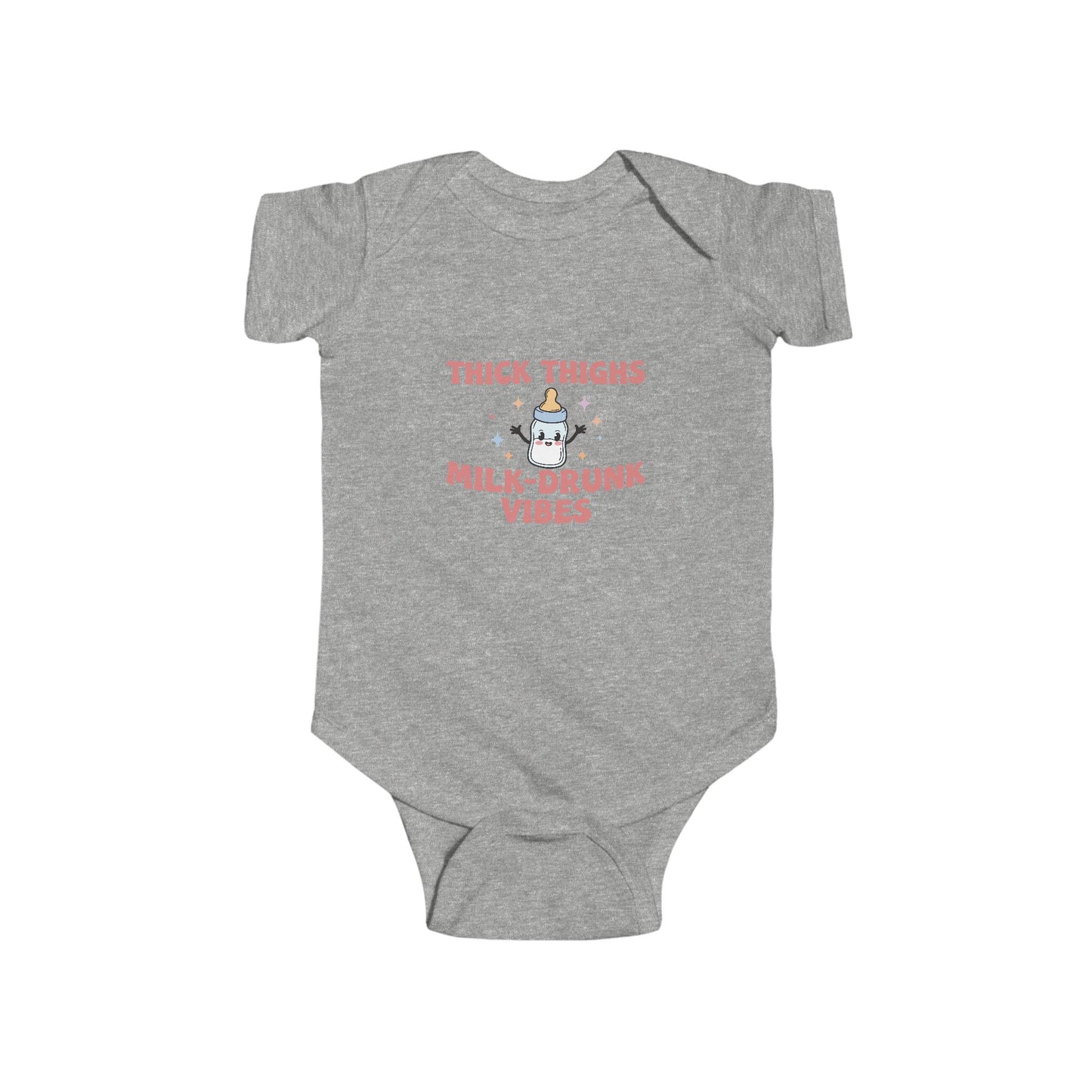 Funny Infant Bodysuit - 'Thick Thighs Milk-Drunk Vibes' Baby Suit