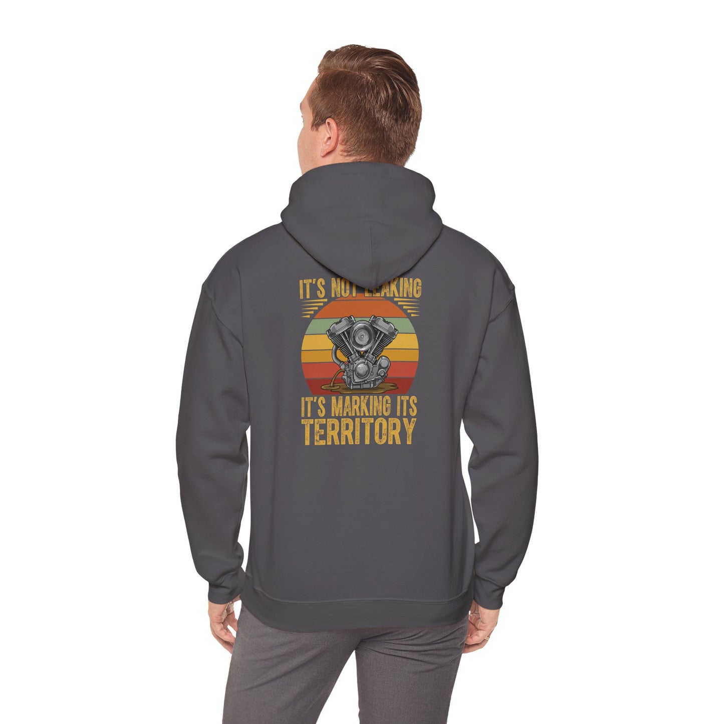 Retro Graphic Hoodie - "It's not leaking, It's Marking Its Territory" - Unisex Heavy Blend Sweatshirt