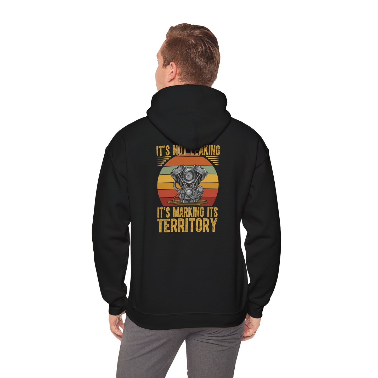 Retro Graphic Hoodie - "It's not leaking, It's Marking Its Territory" - Unisex Heavy Blend Sweatshirt