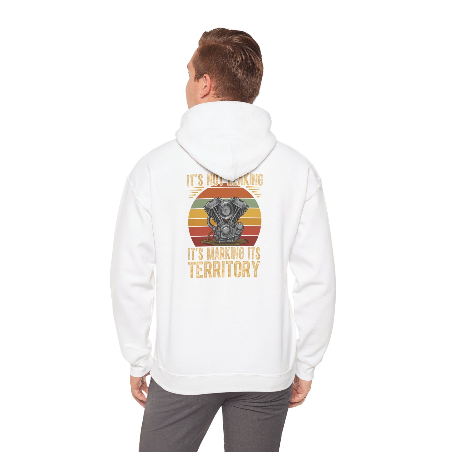 Retro Graphic Hoodie - "It's not leaking, It's Marking Its Territory" - Unisex Heavy Blend Sweatshirt