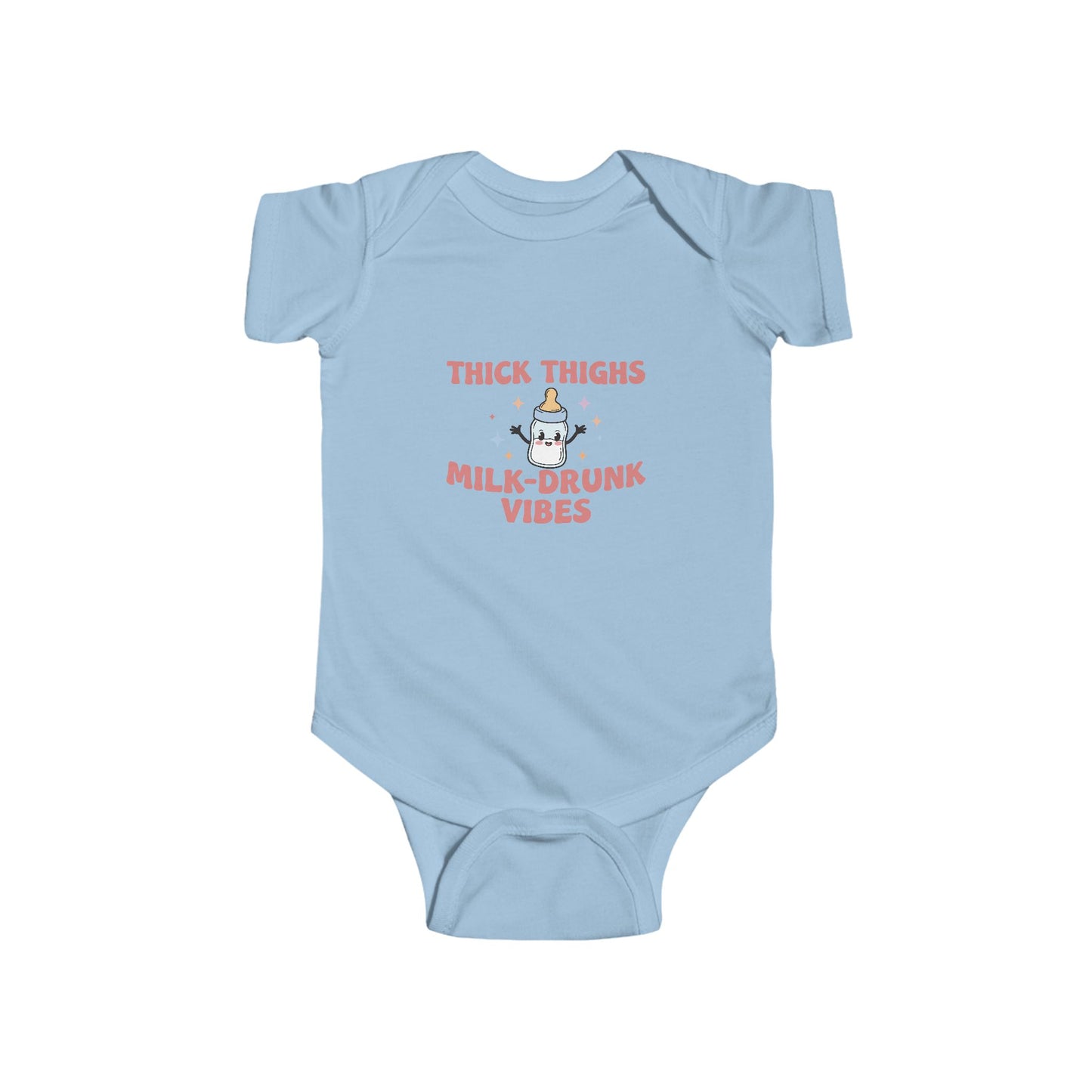 Funny Infant Bodysuit - 'Thick Thighs Milk-Drunk Vibes' Baby Suit