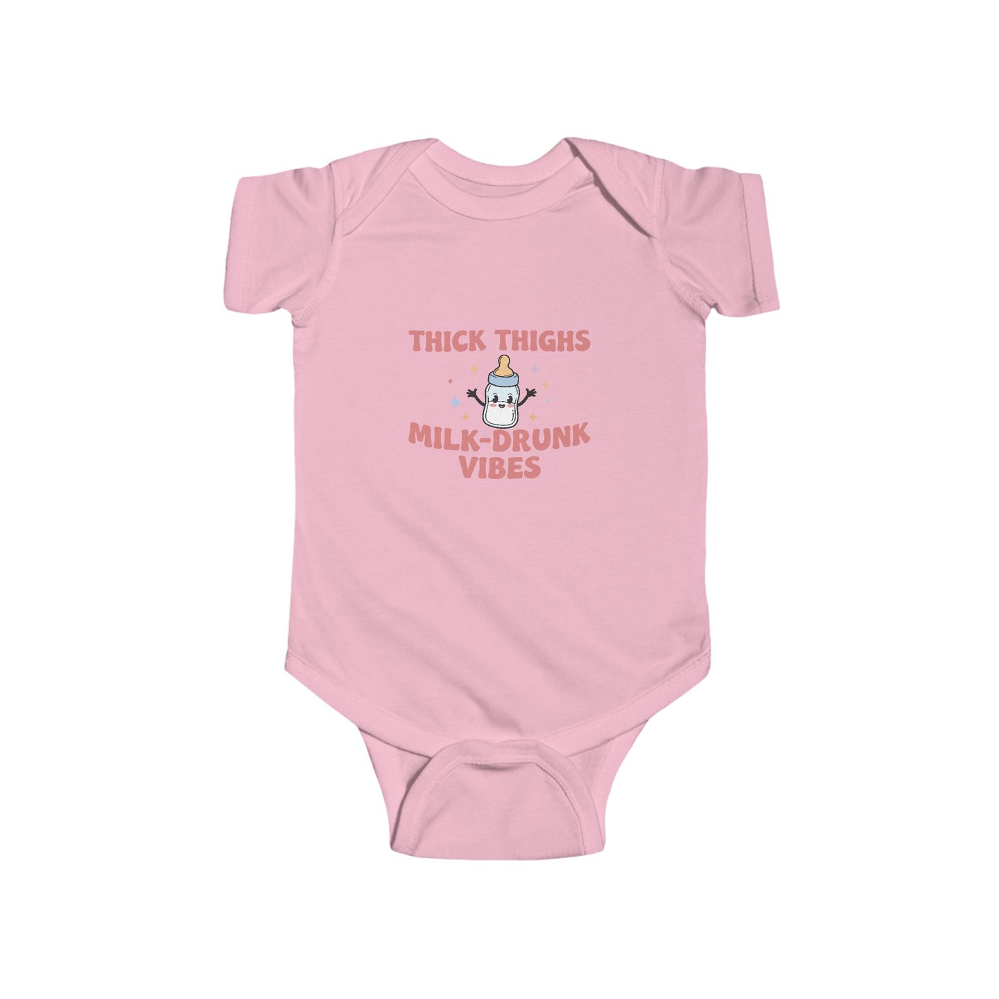 Funny Infant Bodysuit - 'Thick Thighs Milk-Drunk Vibes' Baby Suit