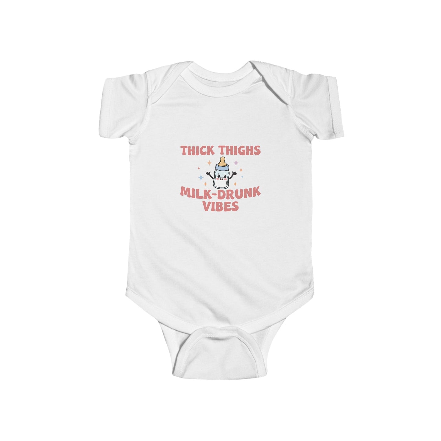 Funny Infant Bodysuit - 'Thick Thighs Milk-Drunk Vibes' Baby Suit