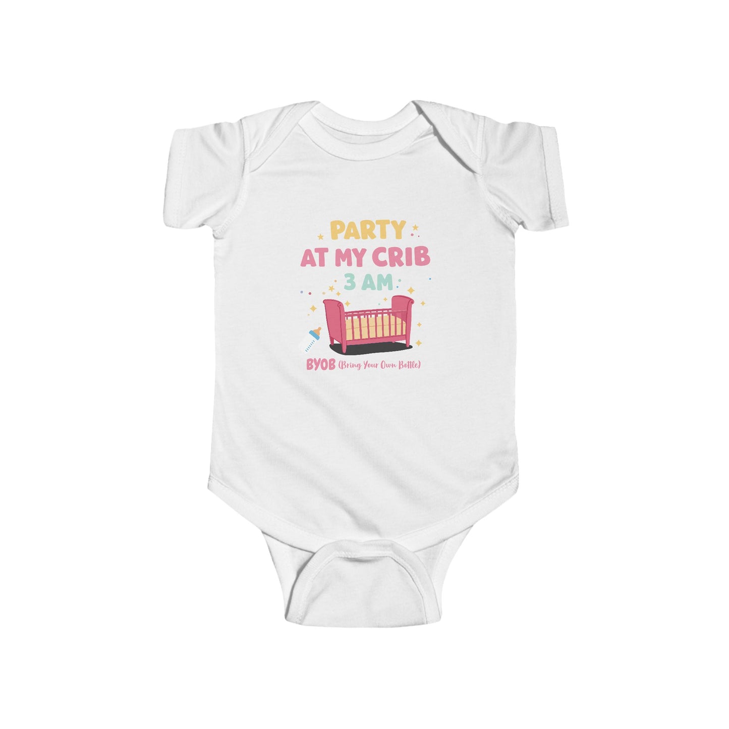 Funny Infant Bodysuit - 'Party at My Crib 3 AM' - Perfect for Baby Showers and New Parents