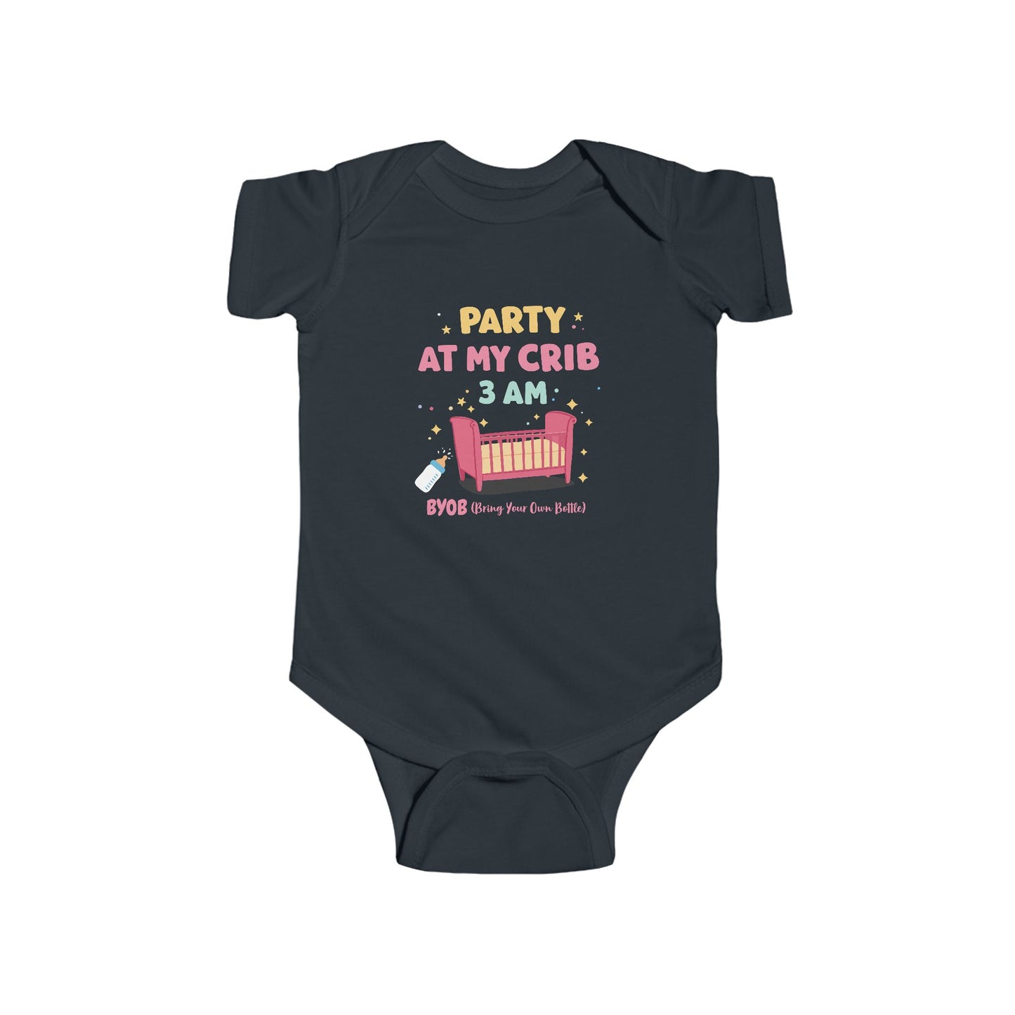 Funny Infant Bodysuit - 'Party at My Crib 3 AM' - Perfect for Baby Showers and New Parents