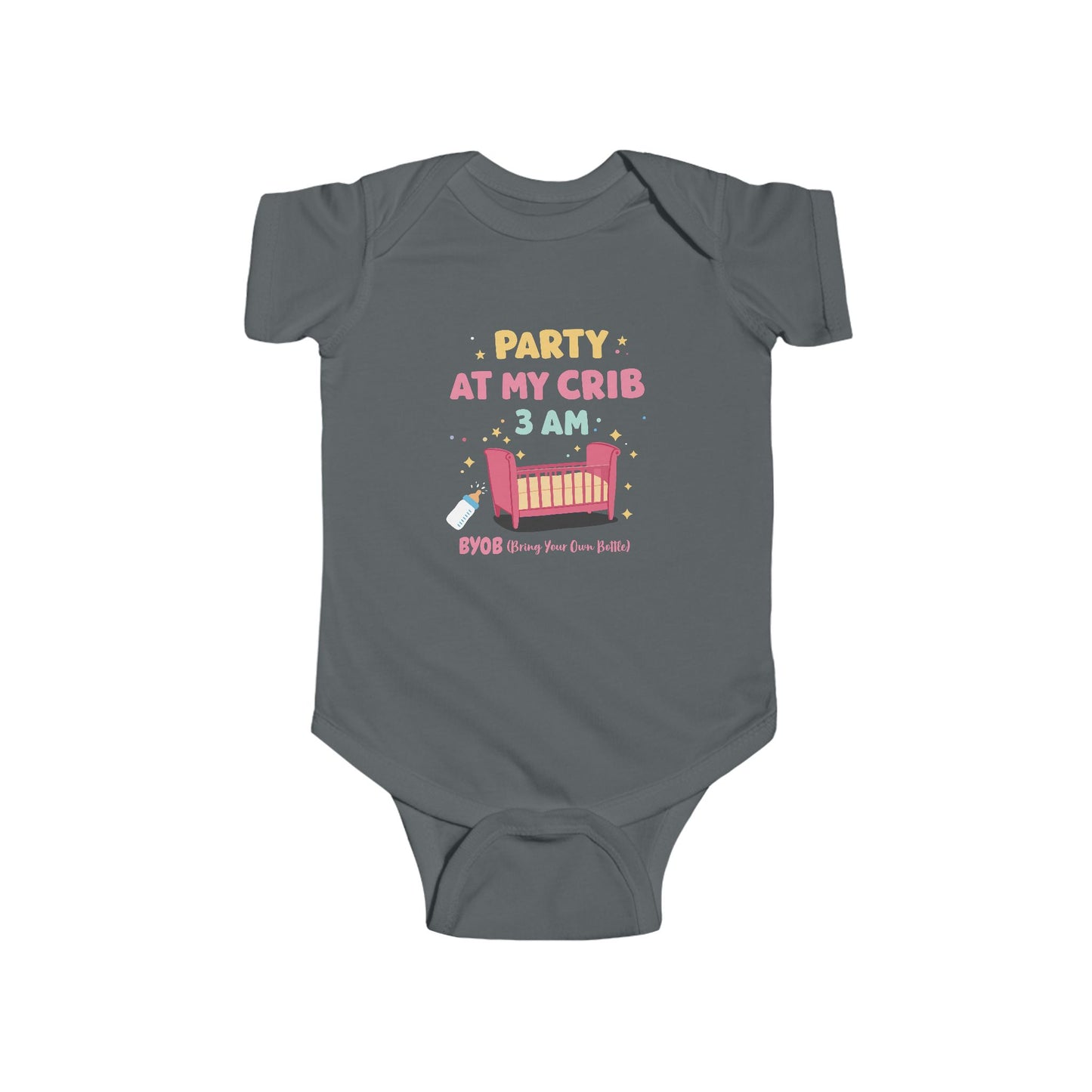 Funny Infant Bodysuit - 'Party at My Crib 3 AM' - Perfect for Baby Showers and New Parents