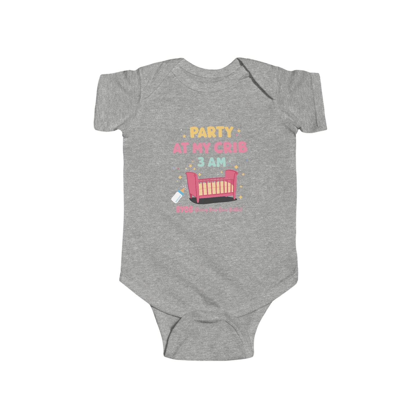 Funny Infant Bodysuit - 'Party at My Crib 3 AM' - Perfect for Baby Showers and New Parents